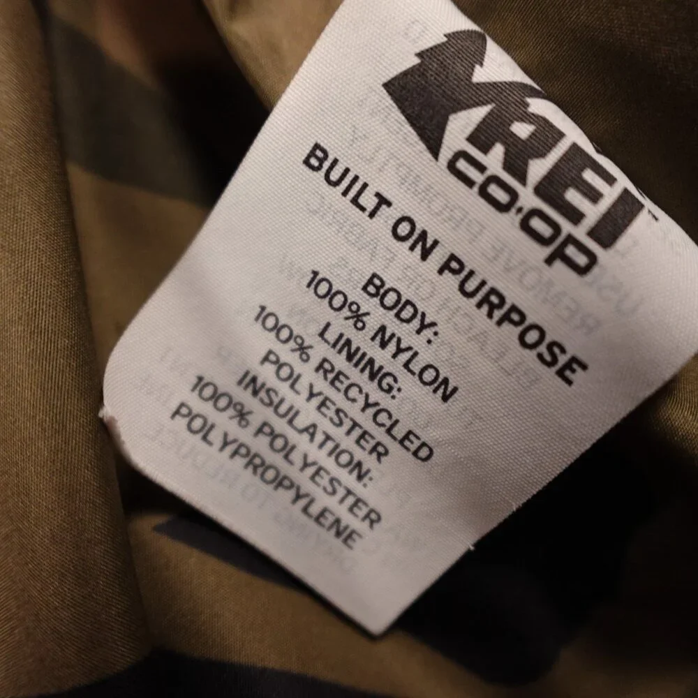 REI Co-op Puffer‎ Jacket Boys Large Olive Green Insulated FAIR